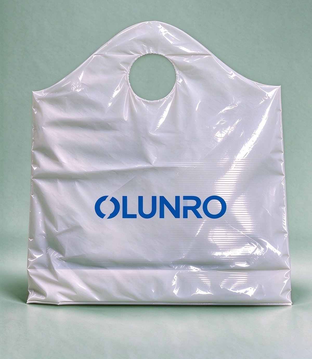 PCR PE round die-cut handle bag