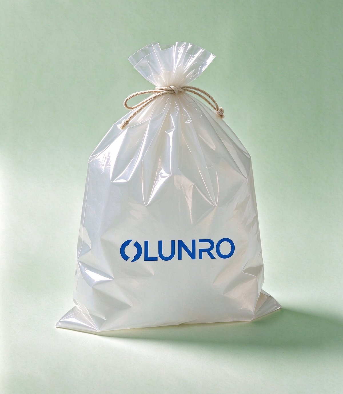 Frosted PCR PE drawstring bag with cotton cord
