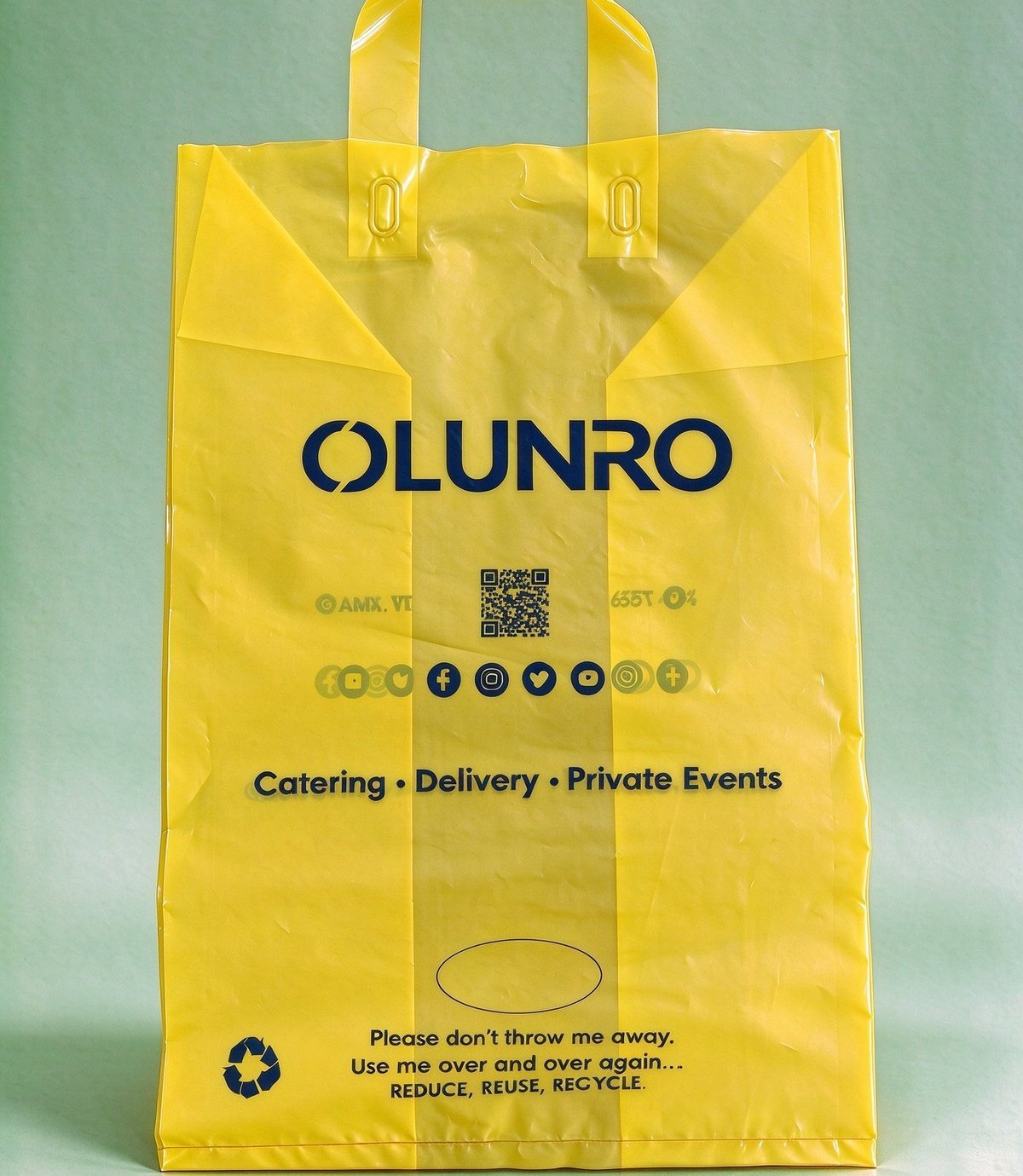 Full-color printed PCR PE soft-loop bag